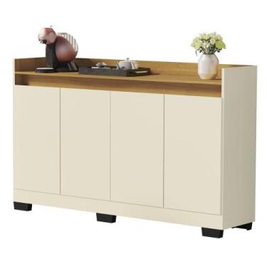 Imagem de Aparador Buffet Balcão Real 4 Portas escritório cozinha sala cantinho 