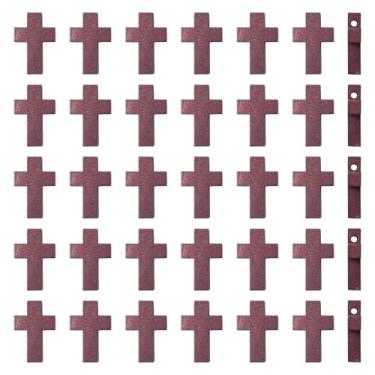 Imagem de Spritewelry Amuleto de cruz de madeira, 150 peças, pingentes de cruz de religião de madeira natural, pingentes de crucifixo de Páscoa marrom para colar, brinco, joias, artesanato