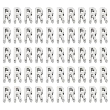 Imagem de Shapenty Berloques espaçadores de letras deslizantes de metal de liga de prata antiga para artesanato, pulseira, colar, pingente, chaveiro, joias, Natal, Ação de Graças, lembrancinhas de casamento