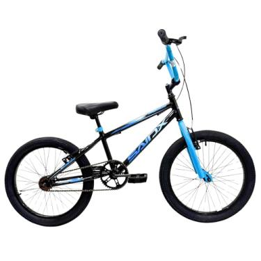 Imagem de Bicicleta Aro 20 Freestyle BMX Infantil Quadro Reforçado Freios V-Brake (Preto/Azul)