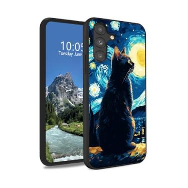Imagem de DIGTIALL Capa de TPU para Samsung Galaxy S24 FE de 6,7 polegadas fina preta macia de silicone TPU à prova de choque capa protetora antiderrapante serve para mulheres e homens para Samsung S24 FE, gato