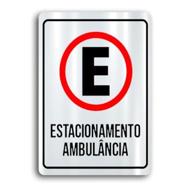 Imagem de Kit 10 Placas de Metal estacionamento ambulancia 20cmx30cm