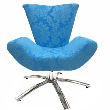 Imagem de Poltrona Giratória Elegance Azul Turquesa - Sua Casa Decor