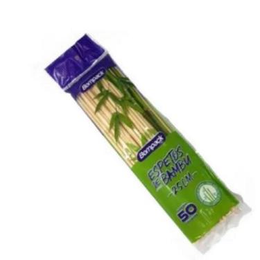 Imagem de Kit de 10 Pacote de Espeto de Bambu BOMPACK de 25cm com 50 unidades ca
