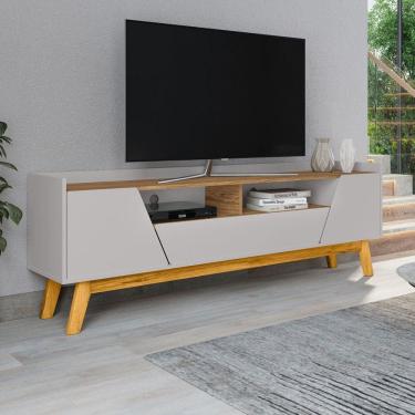 Imagem de Rack para TV Até 70 Polegadas Evans 2 Portas 1 Gaveta Off White/Cinamomo - Pnr Móveis