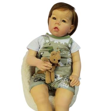 Imagem de Bebê Reborn Menino Olhos Abertos Artesanal Corpo De Pano Macio Realista