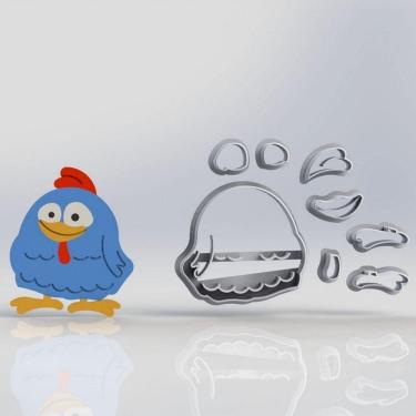 Imagem de Cortador Galinha Pintadinha Galinha Modular Tamanho 6cm