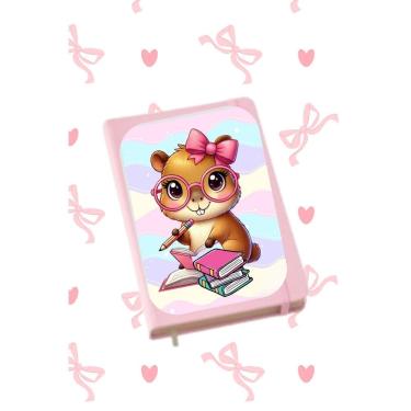 Imagem de Caderneta de anotação Capivara fofa Capibara estudante mini moleskine capa dura caderno