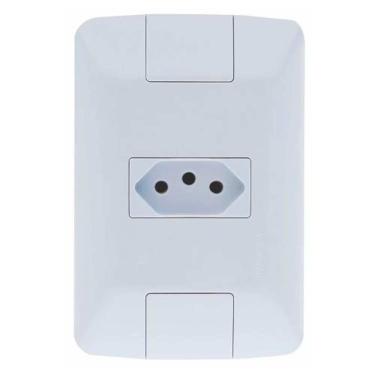 Imagem de Conjunto Tomada 20a Linha Aria Tramontina Placa Branca Modular Suporte Fixação Facilitada