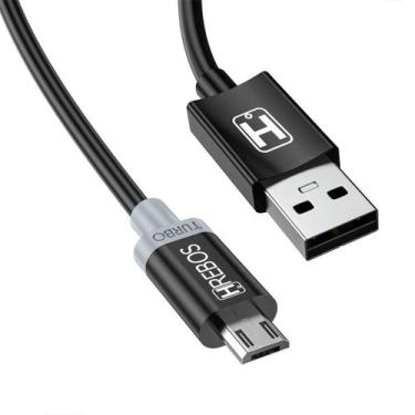 Imagem de Cabo Micro Usb V8 Carregador Turbo 3.0 Dados Celular Hrebos