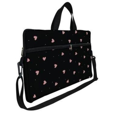 Imagem de Case Capa Maleta Premium Para Notebook Laptop De 15,6 Com Alça De Mão Alça De Ombro E Zíper Lateral - Coração Pattern