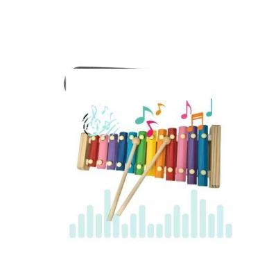 Imagem de Xilofone 12 notas brinquedo educativo musical para criança - Generica