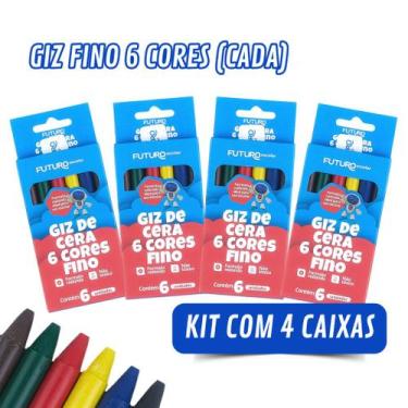 Imagem de Giz de Cera Escolar Diversos Modelos 6 / 12 / 15 Cores Kit O - Futuro,