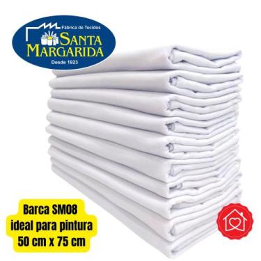 Imagem de Kit 12 panos de prato para pintura SM08 liso branco Santa Margarida 50