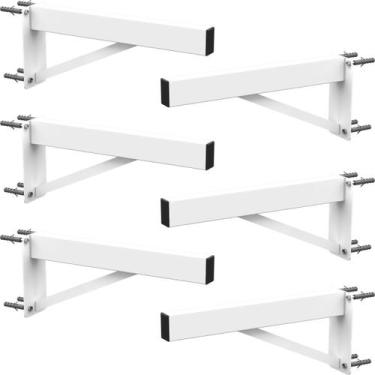 Imagem de 6 suportes pia parafusar bancada aparador 80 cm branco - MULTIFORMA