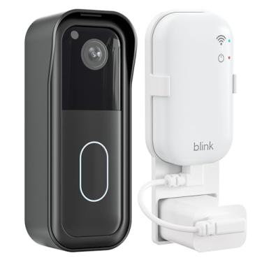 Imagem de Suporte de campainha Blink para campainha de vídeo Blink, com suporte de parede de tomada para núcleo de módulo de sincronização, sem perfuração, sem parafusos, kits de montagem de câmera, fácil de