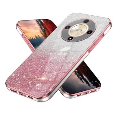 Imagem de Anlalish Capa Honor Magic 6 Lite, TPU transparente, à prova de choque 2 em 1 para meninas (rosa)
