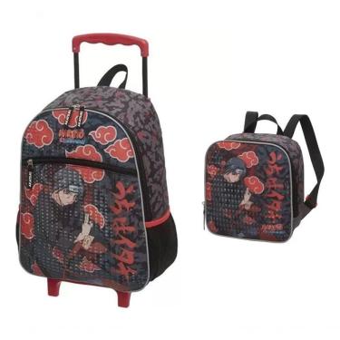 Imagem de Kit Mochila Rodinha Lancheira Itachi Akatsuki Naruto Pacific