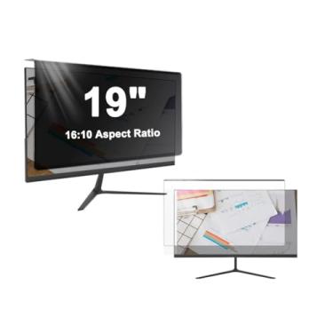Imagem de LYLSMGS Tela de privacidade para monitor de computador de 19 polegadas - reduz o brilho do filtro de luz azul - reduz a tensão ocular, compatível com Dell, Hp, Acer, painel protetor de tela fácil de