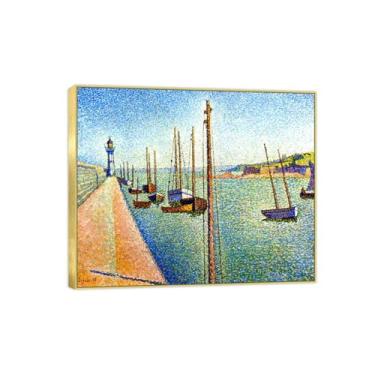 Imagem de Pintura famosa de arte de parede em tela para decoração de casa - Pôster e impressões de moldura dourada com porta 5 para sala de estar 60 x 75 cm 24 x 29 pol