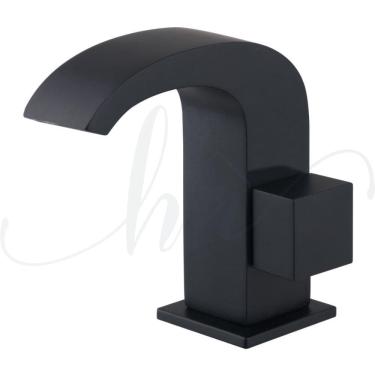 Imagem de Torneira De Pia Para Banheiro Cascata Luxo Black Baixa C80
