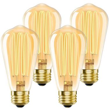 Imagem de Lâmpada LED Owilukie E26 6W 2200K 400lm Vintage Amber, pacote com 4