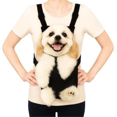 Imagem de Mochila Canguru Para Cachorro e Gato Transporte Pet Passeio Bolsa Fren