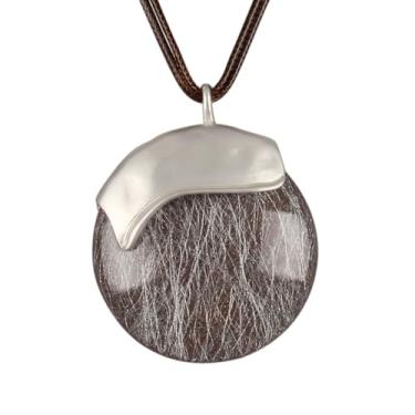 Imagem de joymiao Colar de couro para mulheres, pingente grande, gargantilha hippie, vintage, colar grosso, boêmio, para mulheres, Couro sintético, Sem Pedra Preciosa