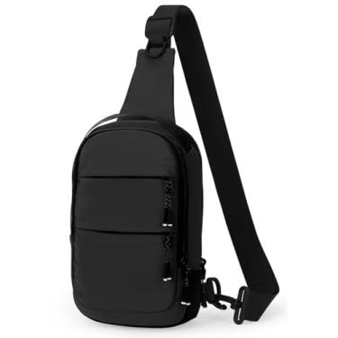 Imagem de Collsants Bolsa tiracolo pequena para homens e mulheres, bolsa tiracolo leve para caminhadas, viagens, esportes, Preto, One Size