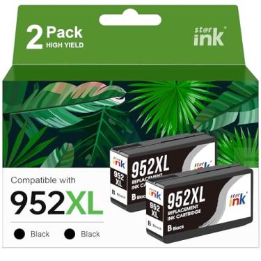 Imagem de Cartuchos de tinta Starink 952XL de substituição para HP 952XL HP 952 XL (pacote com 2 pretos) para usar com impressora HP OfficeJet Pro 8710 7740 8720 8715 8210 7720 8740 8725 8700 OfficeJet 8702