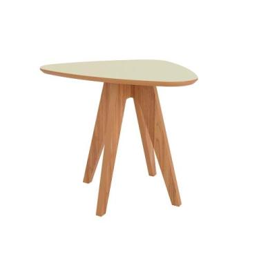 Imagem de Mesa de Canto Orgânica Nature Off White/Freijó - Dalla Costa
