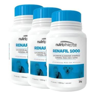 Imagem de 3 Renafil 1000 Suplemento Alimentar Vitamínico Cães 60cp Kit - Nutriph