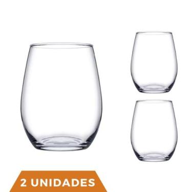 Imagem de 2 Copos De Vidro Transparente Redondo Amber Pasabahçe 440ml