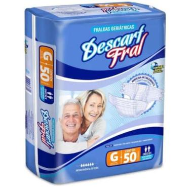 Imagem de Fraldas Geriatricas Descartáveis Descart Fral Tamanho G - 50 Unidades