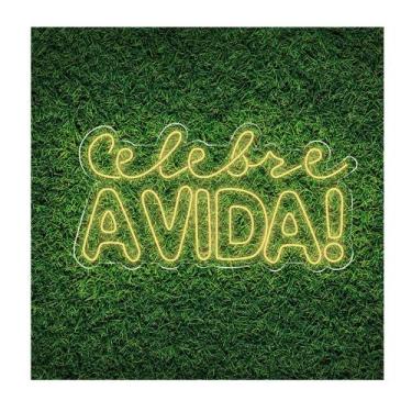 Imagem de Painel Neon Led Celebre a Vida Decoração Festa - letreiro personalizad