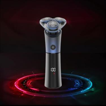 Imagem de OUGEER Barbeador elétrico para homens, barbeador rotativo 4D, sem fio, molhado/seco, recarregável, à prova d'água