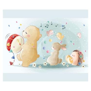 Imagem de Papel de Parede Adesivo Infantil Ursinhos Bebe Quarto - 528pcm - Allod