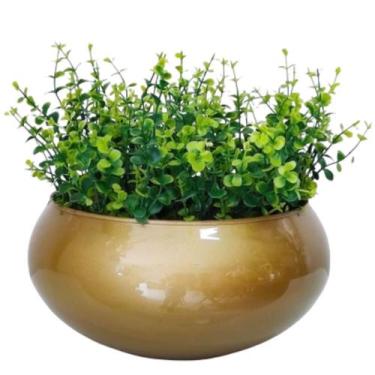 Imagem de Arranjo Verdinho Folhagem Verde Eucalipto Real Vaso Ouro - La Caza Sto