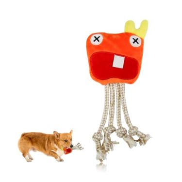 Imagem de LuckyOpt Brinquedos de dentição de filhotes com corda, brinquedos fofos de pelúcia macia para treinar as orelhas, brinquedos interativos para cães pequenos, cães médios a ranger os dentes e aliviar a