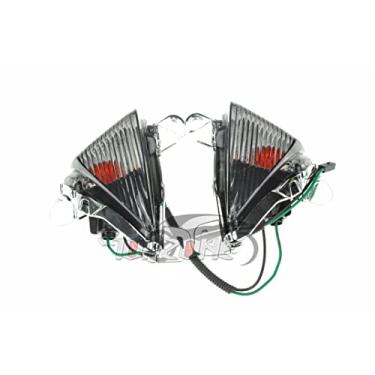Imagem de TOPZONE Compatível com KAWASAKI 2006-2019 ZZR1400 / ZZR1400 ABS; 2007-2013 Z1000/ Z1000ABS; luz piscante de seta indicadora frontal + lâmpadas embutidas (lente moke + lâmpadas)