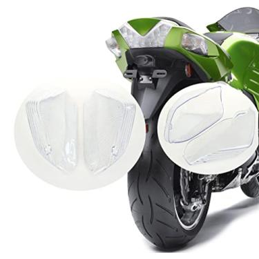 Imagem de TOPZONE Compatível com Kawasaki 2008-2017 Concours 14 / ABS; ZZR1400 / ABS 2006-2019; Lente pisca-pisca de pisca-pisca da lâmpada indicadora traseira (lente transparente)