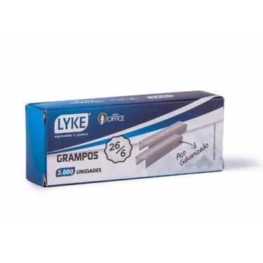 Imagem de Grampo Para Grampeador 26/6 Caixa Com 5000 Unidades Lyke