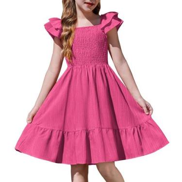Imagem de Vestido Arshiner Hot Pink para meninas, festa de aniversário, tamanho 