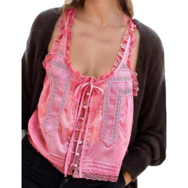 Imagem de Camiseta regata feminina FUNTOUR com acabamento em renda, praia, féria