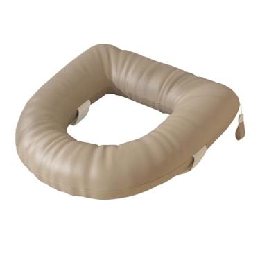 Imagem de IEUDNS Assento sanitário para idosos, adequado para a maioria dos vasos sanitários padrão, Cáqui