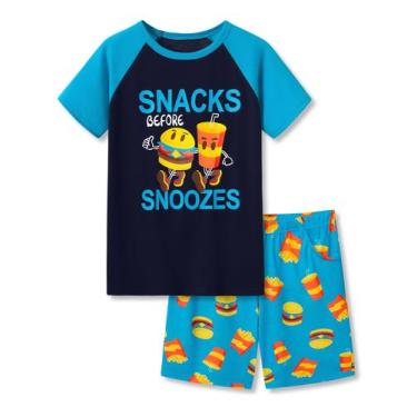 Imagem de Conjunto de 2 peças de pijamas Beezizac Little & Big Boys Blue Snacks 