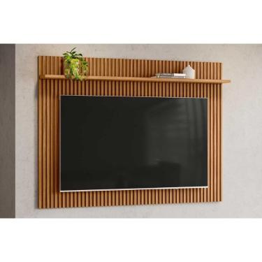Imagem de Painel Home P/ Tv Até 75 Pol Genova C/ 1 Prateleira 200x130cm Nature Fosco - Linea Brasil