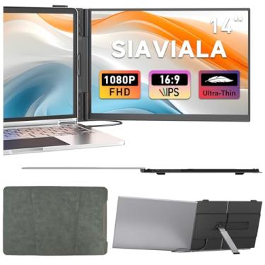 Imagem de siaviala Extensor de tela de laptop, monitor portátil ultrafino de 35.6 cm FHD 1080P atualizado 2025, extensor de monitor de laptop duplo leve para laptops de 13 a 17,3 polegadas, Plug and Play para