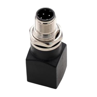 Imagem de HangTon Adaptador de rede M12 macho codificado por D de 4 pinos para conector RJ45 para switch Ethernet industrial Profinet Ethernet/IP EtherCat Codificador de sensor de automação de controle de