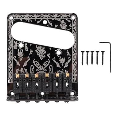 Imagem de Keenso Ponte de Guitarra, Substituição de Ponte Fixa para Squier e Telecaster, Estabilidade e Sustentação Aprimorada, Inclui 5 Parafusos de Montagem, para Guitarras Elétricas